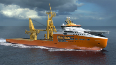 Rendering of subsea construction vessel courtesy of Solstad 