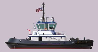 Rendering of Suderman and Young Towing Company tug being constructed by Master Boat Builders (Image: Master Boat Builders)