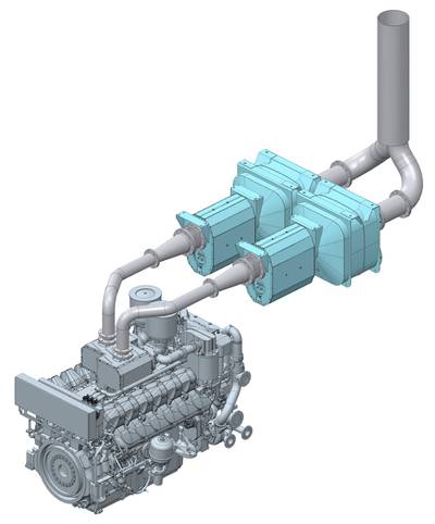 Rendering of the MAN 175D SCR system. Image: MAN Energy Solutions