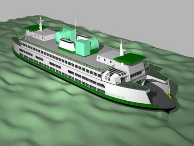 Renderings of LNG tanks on an Issaquah class ferry