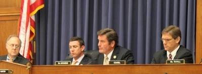Rep. John Garamendi (second from right) questions a witness before the Coast Guard and Maritime Transportation Subcommittee