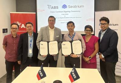 Representatives from ABS and Seatrium met in Singapore for the contract signing. (Photo: ABS)