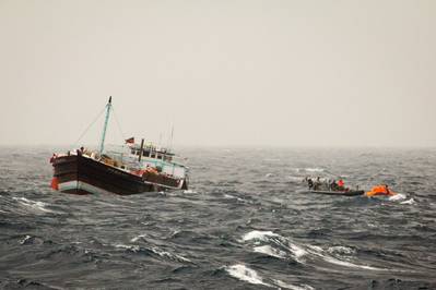 Rescue operation off Somalia: Photo credit EU NAVFOR