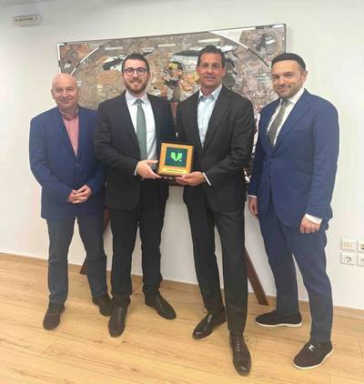 (From left to right) Capt. Christos Tsigkis, COO at Silk Searoad Maritime, Andreas Zissimatos, Managing Director, Silk Searoad Maritime, Robert Desai, CEO, V.Ships, Yiannis Katsoudas, Business Development Director, V.Ships. Credit: V.