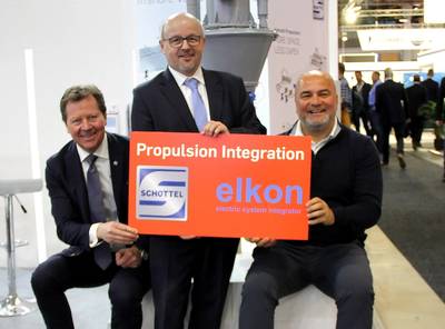 Left to right:  Knut Herman Gjøvaag, Chairman of the Supervisory Board SCHOTTEL GmbH; Stefan Kaul, CEO SCHOTTEL GmbH; and Ertuğ Yaşar, Managing Director Elkon Elektrik Sanayi ve Ticaret. A.Ş (Photo: SCHOTTEL)