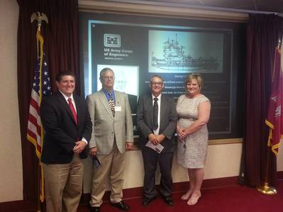 From left to right: Ryan Inmel, USACoE Mechanical Engineer; Michael Kelley, PMP, Senior Project Manager; John Carnley, Horizon Shipbuilding Project Manager; and Lana Smith, Contracts Administrator for Horizon.