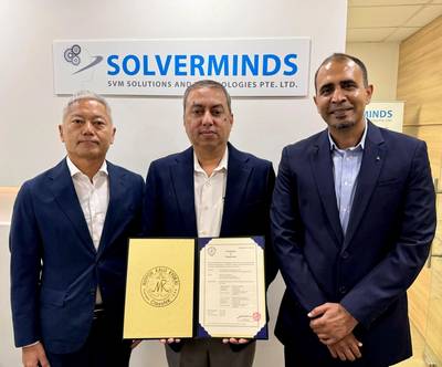 Right: Mr. Ramesh Nadarajah, Managing Director of TÜV Rheinland Singapore & Vice President Industrial Service Asia Pacific
Middle: Capt. Ritesh Sood, Managing Director & Co-Founder of Solverminds
Left: Mr. Yasushi Seto, Regional Manager of Southeast Asia and Oceania, ClassNK
Image courtesy ClassNK