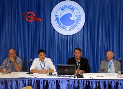 Left to Right: Thrustmaster's Hans Hoek, Jan Terlouw, Dutch Barge Company's Henk Kapitein, and Thrustmaster's President Joe Bekker.