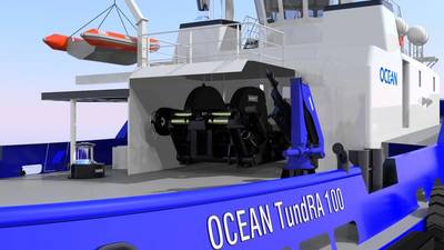 Robert Allan designed TundRA 100 with Markey equipment. It will be built by Ocean Industries Inc.