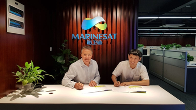 Robert Kenworthy, CEO GTMaritime with Josh Suo, Vice GM of Marinesat (Photo: GTMaritime)
