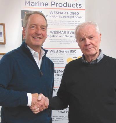 Roger Fellows, new WESMAR owner (left), and Bruce Blakey, company founder (Photo: WESMAR)