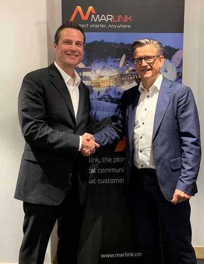 L-R: Samer Halawi, Intelsat’s Executive Vice President, Chief Commercial Officer and Erik Ceuppens, Chief Executive Officer, Marlink Group. (Photo: Marlink)