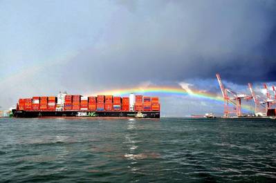 ZIM Sapphire - One of ZIMs new LNG vessels in Taiwan - Photo credit Mr YC Chou