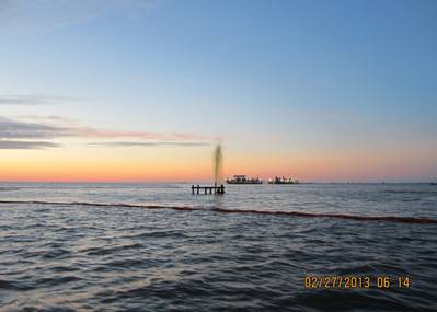 Scene of the spill: Photo credit USCG
