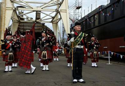 Scots Pipers at Launch: Image credit Marcon