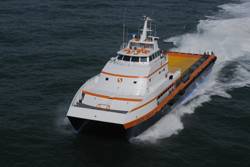 SEACOR Cheetah,170-foot catamaran delivered by Gulf Craft in March 2008.