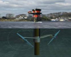 SeaGen tidal turbine, installed in Strangford Lough, County Down, Northern Ireland, (image courtesy of Marine Current Turbines (MCT)) 