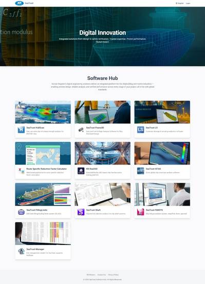 Main page of KR’s SeaTrust Software Hub website. © KR
