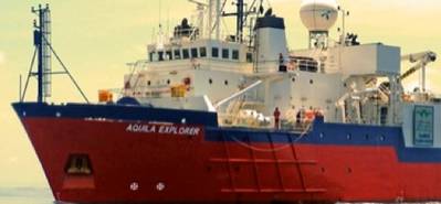 Seismic survey vessel: Image courtesy of Seabird Exploration