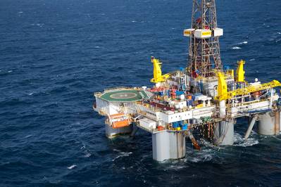 The semi-submersible drilling rig, WilPhoenix, on which TWMA's TCC RotoMill technology is operating.