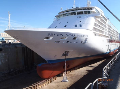 Seven Seas Voyager has been applied with Nippon Paint Marine’s A-LF-Sea hull coating as part of a fleet-wide agreement with Norwegian Cruise Line Holdings (Norwegian)