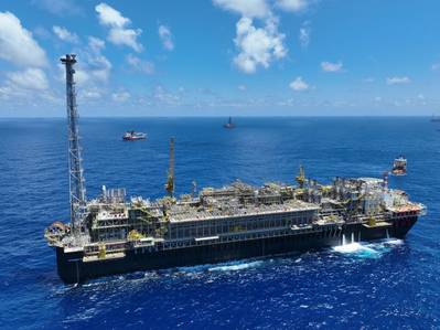The FPSO P-78 is the seventh platform in operation in the Búzios field, in the pre-salt layer of the Santos Basin. Image Credit Divulgaçao Petrobras