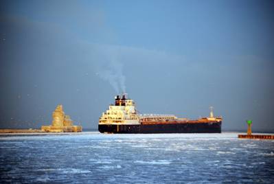 Ship entering: Photo courtesy of Port of Cleveland