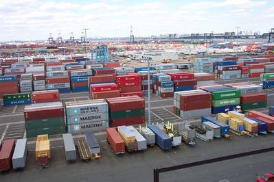 Shipping containers being used the old fashioned way in Port Elizabeth, NJ (Photo by NOAA)