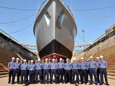 Ship's Company HMS Chiddingfold: Photo credit MOD