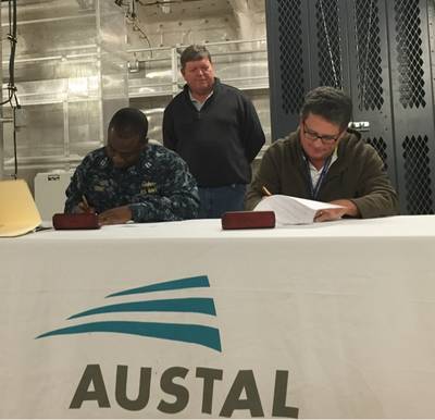  Signing of Delivery Documents onboard USNS Brunswick (EPF 6).