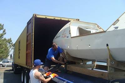 The Spirit of Malabo exits an MSC shipping container at Kingsborough Community College in Brooklyn, New York on Thursday. (Photo: MSC)