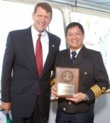 Commissioner Marshall Merrifield & Captain Dave V. Osunero: Photo credit Port of San Diego