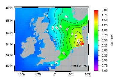 Surge picture from November 9, 2007 (Image courtesy of NOC)