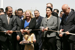 Sweden’s Minister for Trade, Ewa Björling at the inauguration together with Kurdistan\'s Minister of Trade and Industry Sinan Çelebi (at left), the Minister of Labour and Social Affairs Asos Najib Abdullah and the Governor Nawzad Hadi. Photo credit Scania