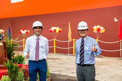 Synergy Group, one of the world’s leading ship managers, has successfully converted an LNG carrier into a Floating Storage Unit. Pictured: The FSU at Sembcorp Marine’s Admiralty Yard in Singapore. Photo: Synergy Group