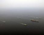 The aircraft carrier USS Nimitz (CVN 68) leads Carrier Strike Group 11 and several Republic of Korea ships in formation while participating in Exercise Key Resolve/Foal Eagle 2008 (KR/FE 08). KR/FE 08 is an annual joint exercise involving forces from the United States and the Republic of Korea. U.S. Navy photo by Mass Communication Specialist 3rd Class Joseph Pol Sebastian Gocong