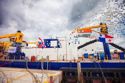 The Backhoe Dredger Christening: Photo credit IHC Merwede