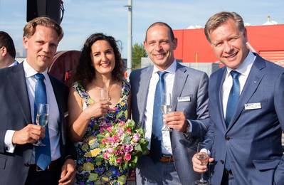 The board of Kotug Smit Towage with Secretary General of European Tugowners Association. On the picture left to right: Wouter Nieuwveld, CFO Kotug Smit Towage, Anna Maria Darmanin, ETA, Harrold van der Meer, COO Kotug Smit Towage, René Raaijmakers, CEO Kotug Smit Towage. (Photo: Kotug Smit)