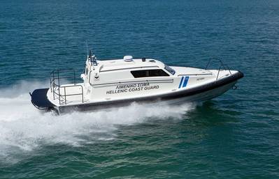 The Hellenic Coast Guard ordered 11 Viking Norsafe Munin S-1200 ambulance boats. Image courtesy Viking/Hellenic Coast Guard