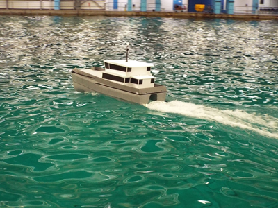 The hull form of the new catamaran has been optimised by CFD testing. (Photo: Chartwell Marine)