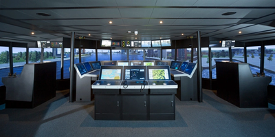 The K-Sim Navigation class A ship’s bridge simulator installed at Simwave is now fully operational 24/7 (Photo: Kongsberg)