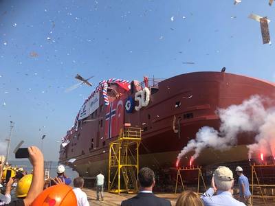 The launch of hull number 50 was celebrated in style with guests from near and far. (Photo: Havyard) 