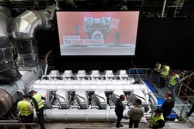 The MAN 45/60CR engine was unveiled in September 2017 at MAN Diesel & Turbo’s headquarters in Augsburg, Germany (Photo: MAN Diesel & Turbo)