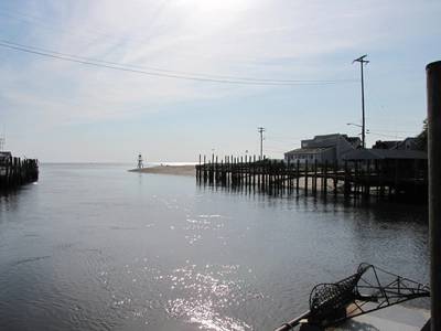 The Murderkill River, shown here where it meets the Delaware Bay at Bowers, will be dredged in August to improve navigation for commercial and recreational vessels. (Photo: DNREC)