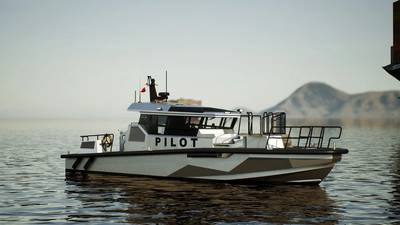 The new pilot boat for the Pascagoula Bar Pilots Association will be their second Metal Shark pilot boat and the first in a series of this new 55’ Defiant platform. (Image: Metal Shark)