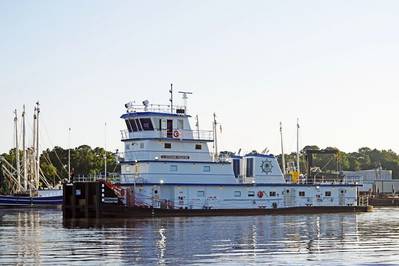 The new towbaot Stephanie Pasentine is the first buily by Metal Shark at its Alabama shipyard acquired from Horizon Shipbuilding in 2018. (Photo: Metal Shark)