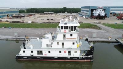 The new towboat Brooks M. Hamilton is the second in a series of 15 being built by C&C Marine and Repair for Maritime Partners (Photo: C&C Marine and Repair)