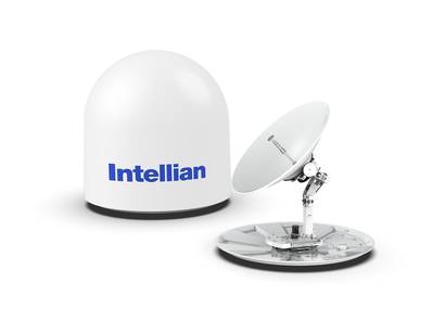 The new v130NX is a flexible system supporting Ku-band and Ka-band (2.5 GHz Wide) networks. Image Credit: Intellian
