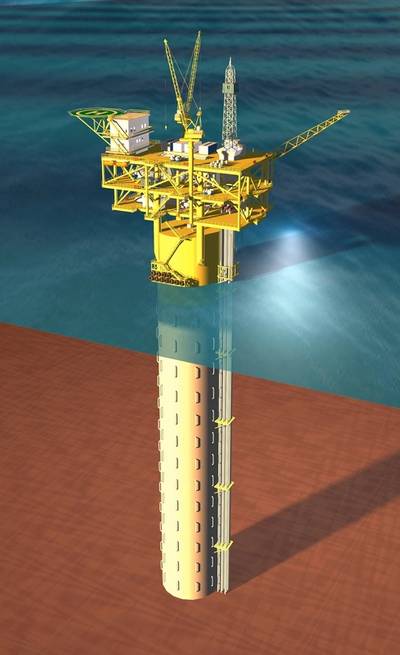 The overall effect diagram of New Buoyant Tower solution with storage (Photo: Wison)