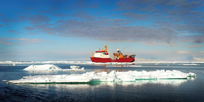 The Royal Navy polar research vessel HMS Protector is equipped with seven davits from Vestdavit. Photo: Courtesy of the Royal Navy.